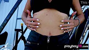 Wow glamorous blonde pilot heidi michel strips nude copter!