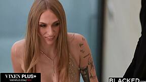 Curvy blonde goddess Angel Youngs rides Jason's huge BBC every inch