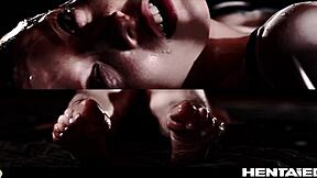 Petite horny 18+ teen lays alien eggs via monster cock creampie birth