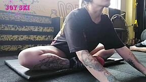 Alternative Tattooed Pornstar Stretches Seductively At Gym
