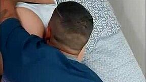 Chubby Latina's First Time with Two Huge Cocks Ends in Massive Facial Cumshot!