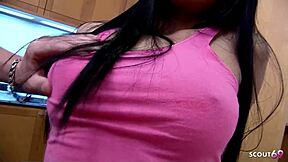 asian thai teen chats up tourist for raw casting fuck session