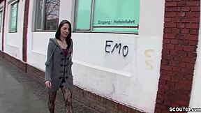 stranger lures skinny german teen off street for cash blowjob and fuck!