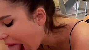 Big tits brunette gives juicy sloppy tittyfuck pov after gym