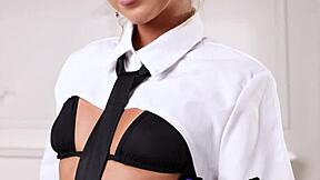 Hey, watch this teen mistress ro chell rip clothes for petite pussy striptease dominance