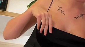 Big tits brunette gives juicy sloppy tittyfuck pov after gym