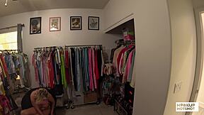 busty blonde tiffani madison rips kinky outfit in backstage casting striptease!