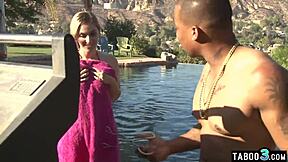 blonde teen niki snow begs bbc stepdad for poolside interracial pounding!