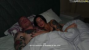 while hubby sleeps young wife fucks stepdaddy with newlyweds