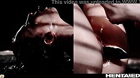 Petite horny 18+ teen lays alien eggs via monster cock creampie birth