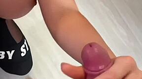 Big tits brunette gives juicy sloppy tittyfuck pov after gym