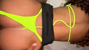 Hey, watch this bikini Brazilian wife ride her husband's friend POV!