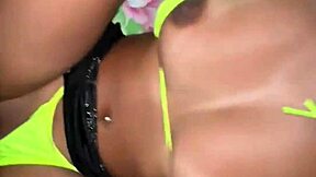 Hey, watch this bikini Brazilian wife ride her husband's friend POV!