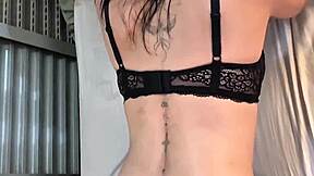 Goth college coed slut flaunts her huge natural tits for boyfriend