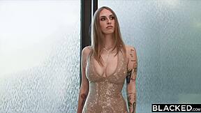Curvy blonde goddess Angel Youngs rides Jason's huge BBC every inch