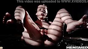 Petite horny 18+ teen lays alien eggs via monster cock creampie birth