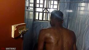 horny asian bbw showers with big black cock creampie