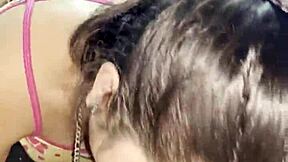 She delivers perfect deepthroat blowjob then rides cock to internal cumshot