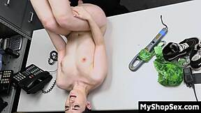 shoplifter teen steals vibrator sucks cock bent over to pay it off