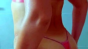 Beautiful Tanned Latina Teens Shower Off Beach Sand