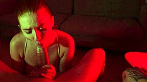 redhead slut goes wild deepthroating big cock once light's on 🔥🍆