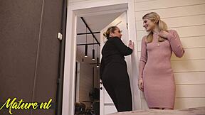 wanna see unshaved babe scissor with moaning milf?