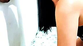 damn, halloween oil on my white stepdaughter's tits while she sucks my huge black cock