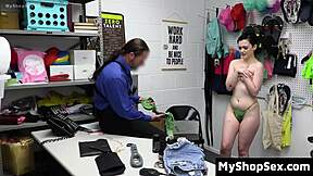 shoplifter teen steals vibrator sucks cock bent over to pay it off