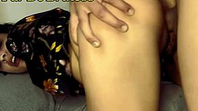 skinny slut girlfriend fucked hard right on mother-in-law's couch