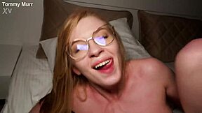Red-Haired Glasses Beauty Craves Morning Cock Deep Inside
