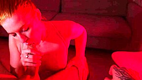 redhead slut goes wild deepthroating big cock once light's on 🔥🍆