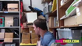 Petite teen brunette bent over ravaged by cop's rock hard cock?
