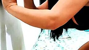 damn, halloween oil on my white stepdaughter's tits while she sucks my huge black cock