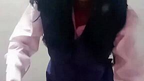 black schoolgirl sucks & rides stepdaddy's cock sensually 😈🍫