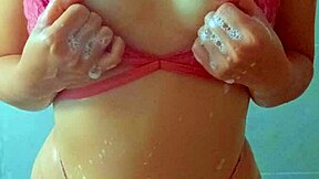 Beautiful Tanned Latina Teens Shower Off Beach Sand