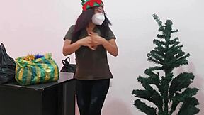 big ass stepmom bends over office desk for christmas pounding