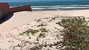 emo brazilian teen tattoos flash pussy on fortaleza beach risky sex