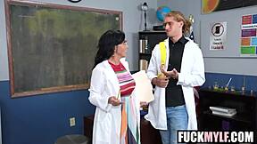 Abi James Mixes Cum Fluids with Teacher Giovanni Hollywood POV