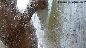 Sexy Redhead Milf Masturbates with Coffee in Steamy Shower