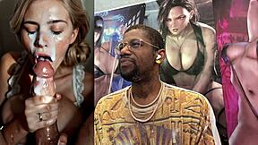 Freckled Milf Faces Cum Blast from Latina Anal Teen