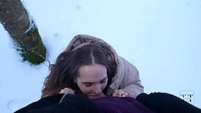 we took a winter forest walk and he stuffed my pussy full in 4k... tim team