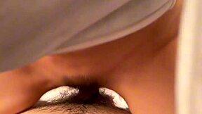 married girlfriend blows outdoors in noisy tent sex