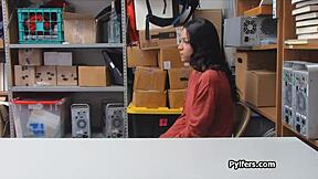 security cams catch ebony teen spying on huge cocks