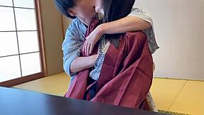 licking maria's natural tits after breakfast at enoshima inn!
