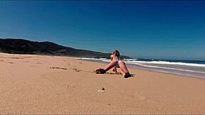 Sasha Ikeyeva Bikini Ass Tease on Spanish Doninos Beach