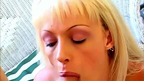 british blonde's firm ass stuffed full of cock doggystyle outdoors