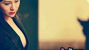 chinese milf's passionate posing turns into hot striptease undressing