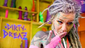 thick monster cock slams deep destroying petite goth teen's tight asshole rough