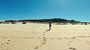 Sasha Ikeyeva Bikini Ass Tease on Spanish Doninos Beach