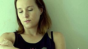 that hot petite brunette with blue eyes smokes and teases like a voyeur dream.